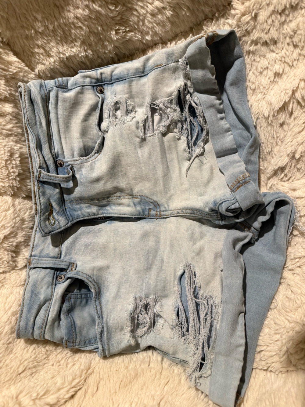 Aeropostale Light Blue High Rise Denim Shorts
